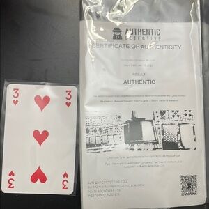 Louis Vuitton Three of Hearts Playing Card with Authenticity Certificate